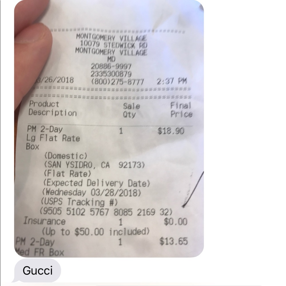 Gucci shipped